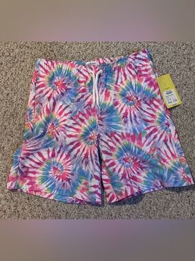 crown & ivy Tie-Dye Swim Shorts in Pink, Blue, Purple